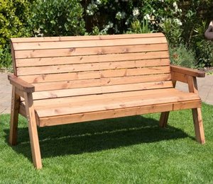 Wooden 3 Seater Traditional Bench